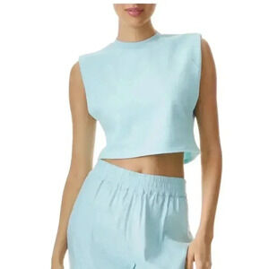 Alice + Olivia Braxton Sleeveless Cropped Muscle Top Large
